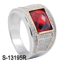 Factory Latest Model 925 Silver Man Ring with CZ Stone (S-13195R)